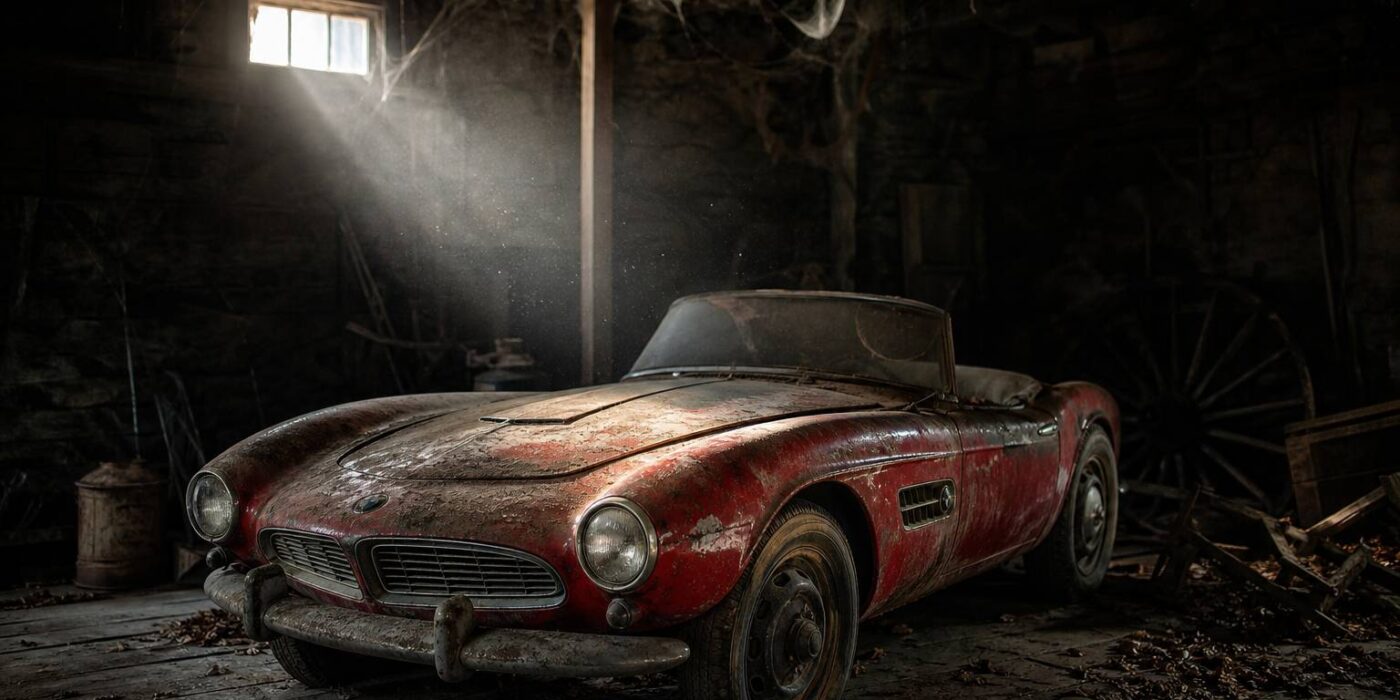 Une BMW 507 unique redécouverte après des années passées dans une grange