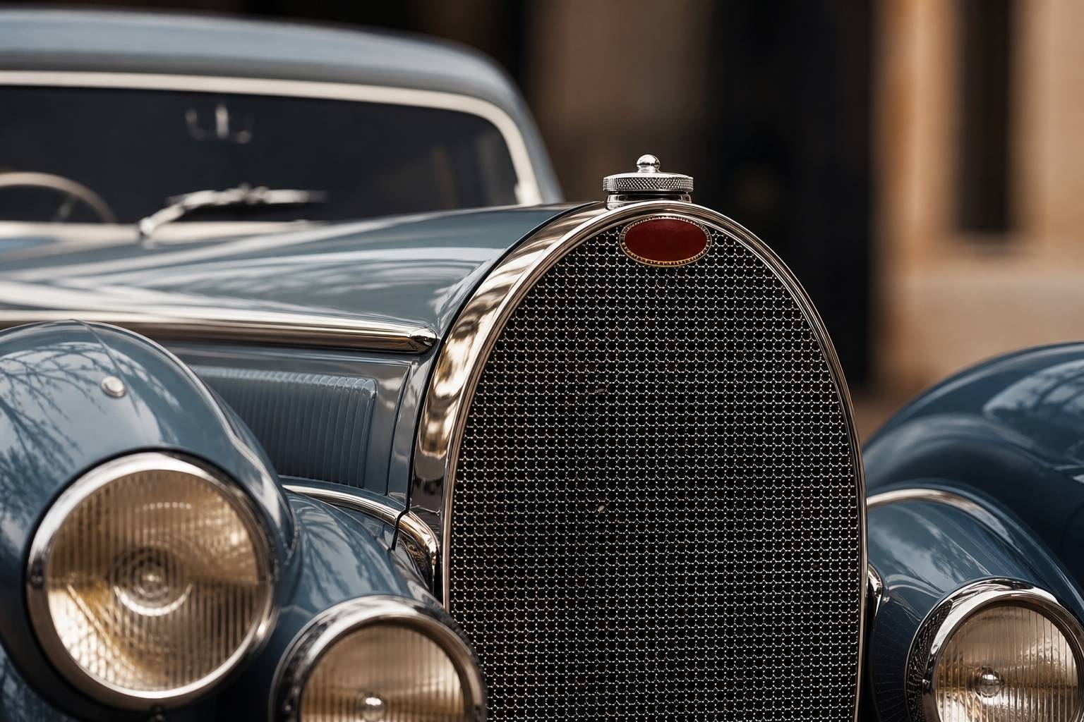 Calandre et radiateur de Bugatti Type 57 Galibier classique detail chrome