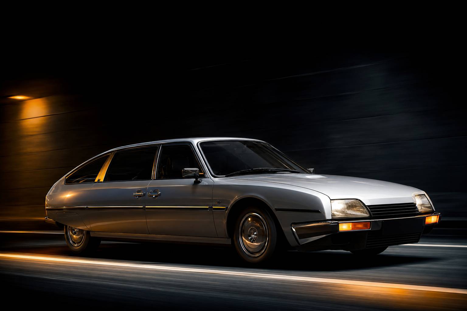 Citroen CX Leader IE silhouette profil design francais deux tons chrome 1985