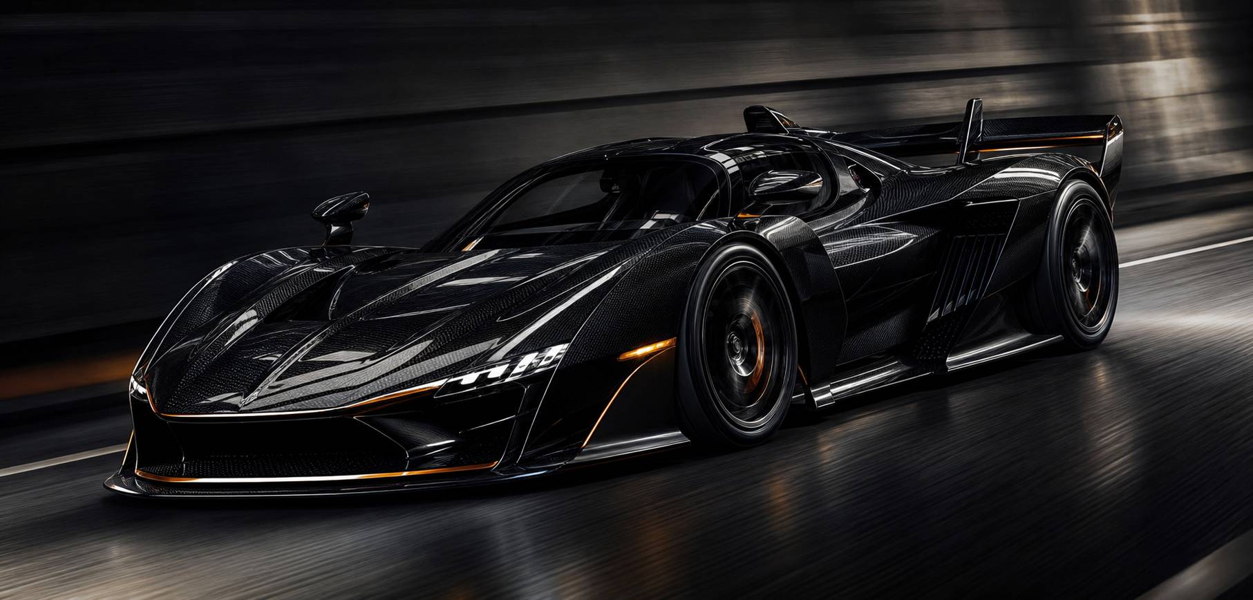 McLaren Sabre hypercar carbone museau anguleux aileron arriere profil exclusif