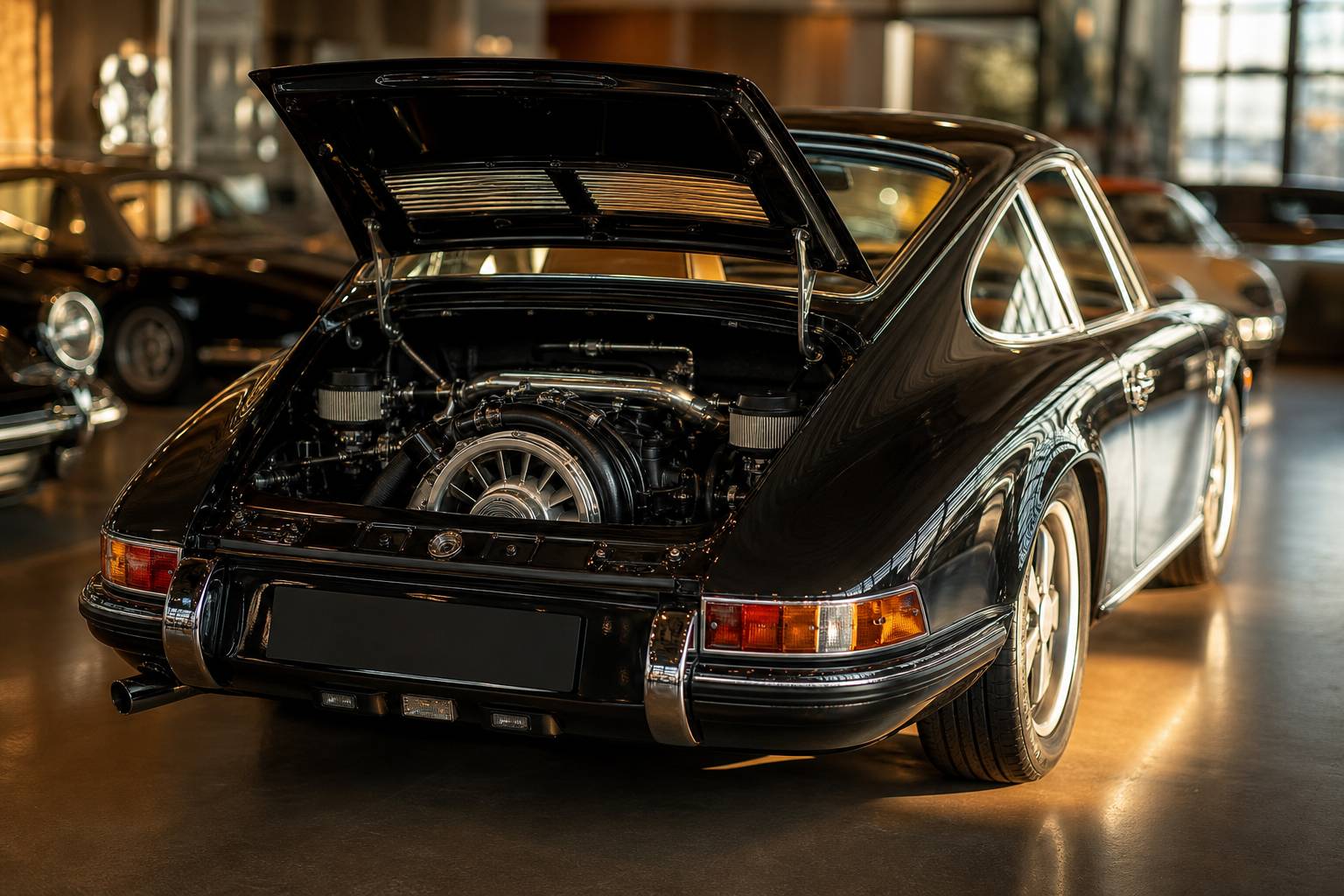 Porsche 912 classique exposée lors d un rassemblement de voitures anciennes