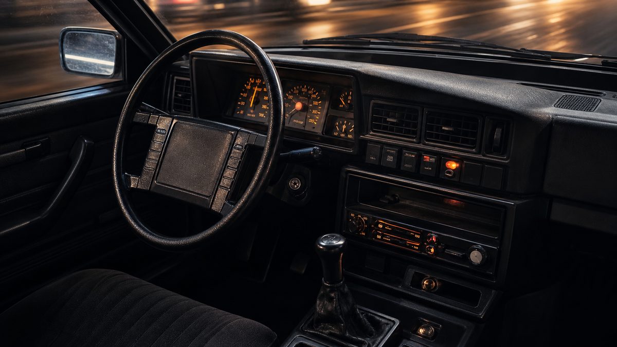 Tableau de bord et interieur Renault 18, habitacle retro automobile francaise