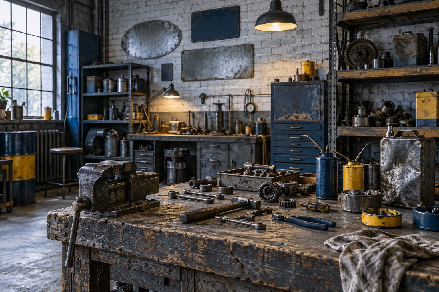 Automobilia : plaques émaillées, bidons et objets de garage anciens à identifier