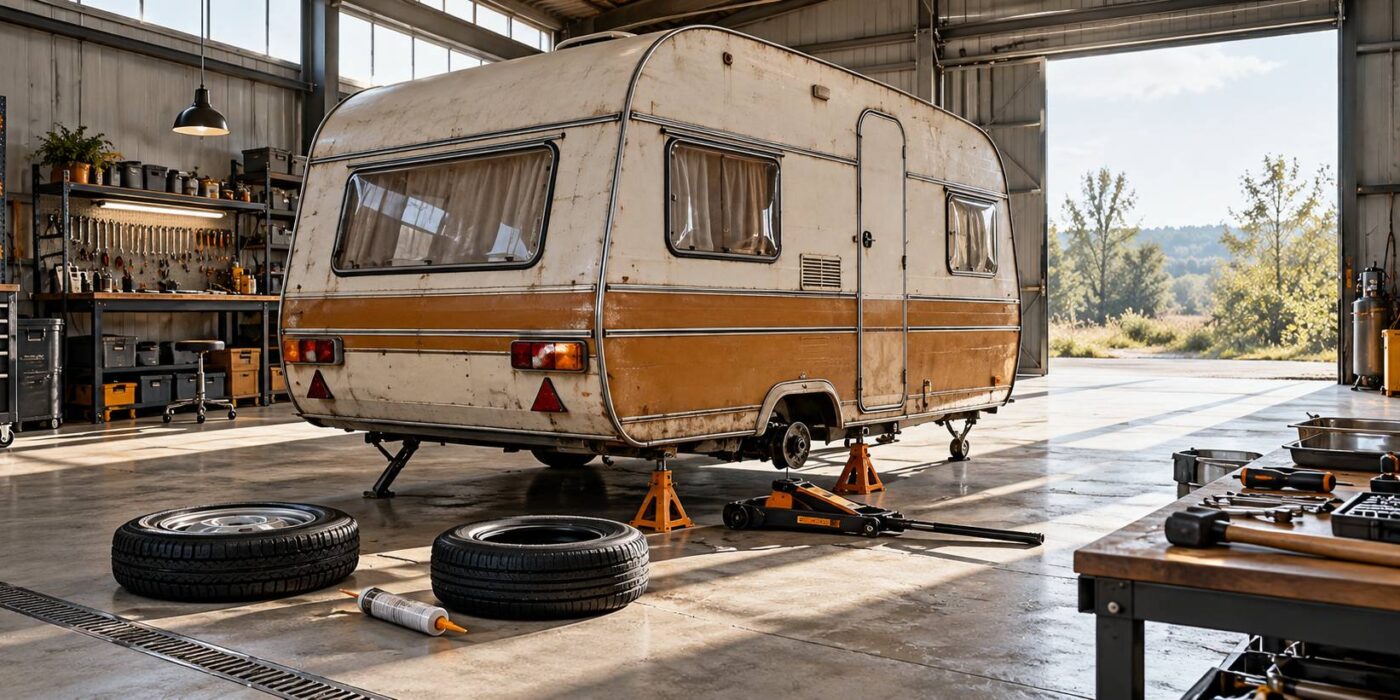 Restaurer une caravane vintage : châssis, étanchéité et pneus