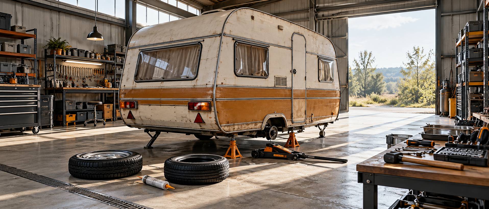 Restaurer une caravane vintage : châssis, étanchéité et pneus